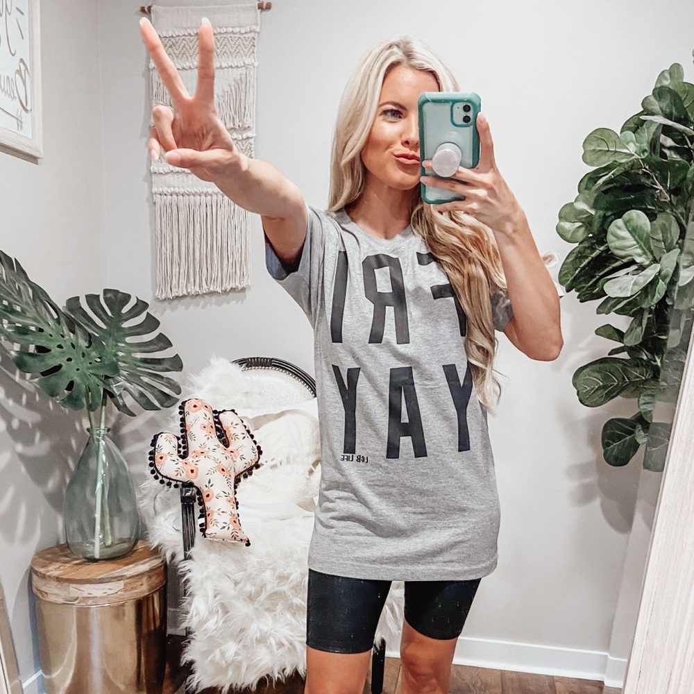 FRI-YAY Gray Graphic Tee